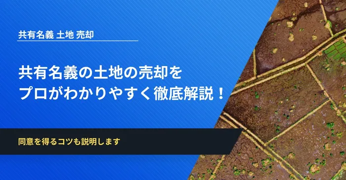 共有名義の土地の売却を プロがわかりやすく徹底解説！
