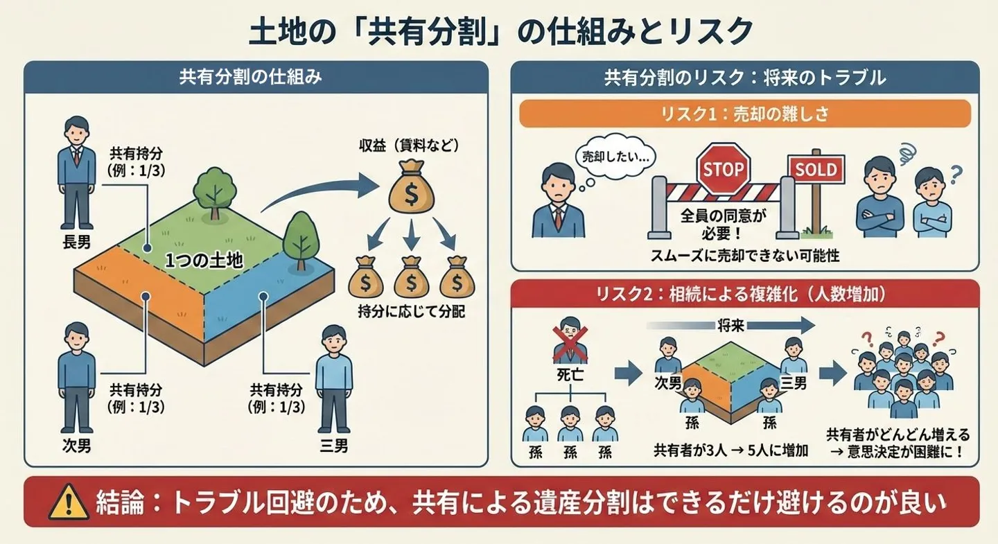土地を兄弟の共有名義にする「共有分割」