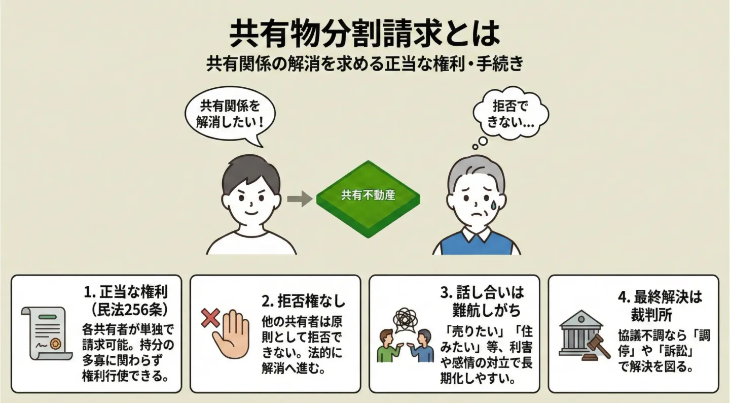 共有物分割請求とは共有関係の解消を求める正当な権利・手続き