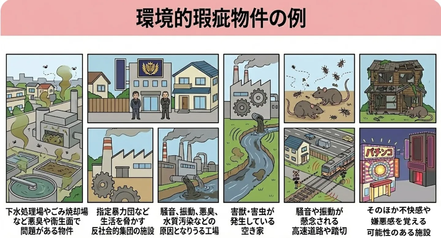 環境的瑕疵物件の例