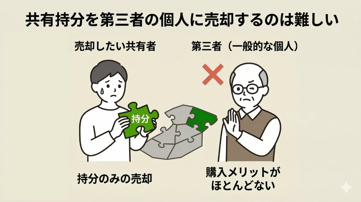 共有持分を第三者の個人に売却するのは難しい